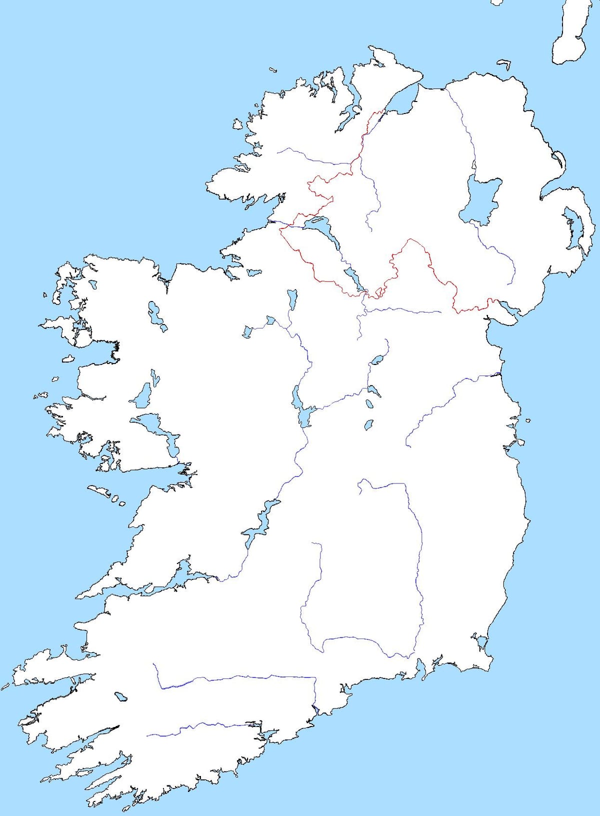 mapa pusta mapę Irlandii z rzeki