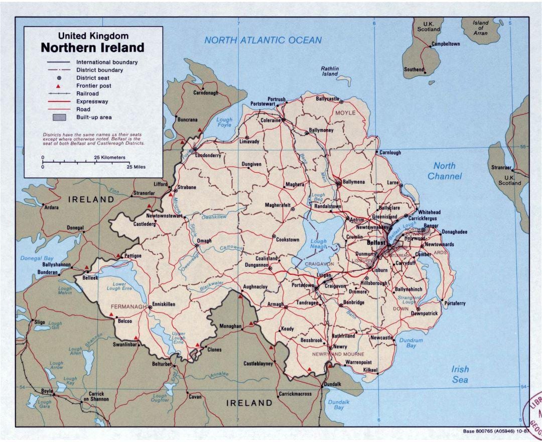 mapa Drogowa mapa Irlandii i Irlandii Północnej