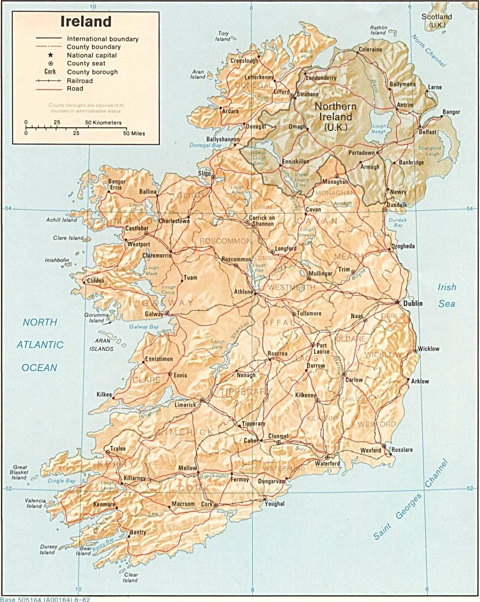mapa duża mapa Irlandii na sprzedaż