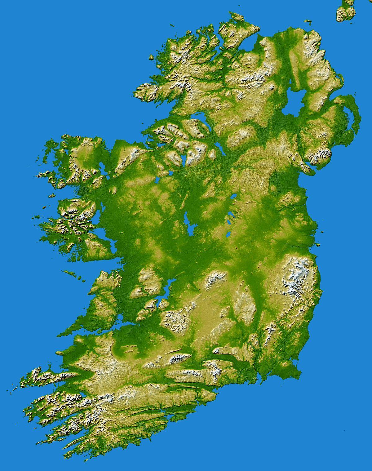góry Irlandii oscyluje mapie