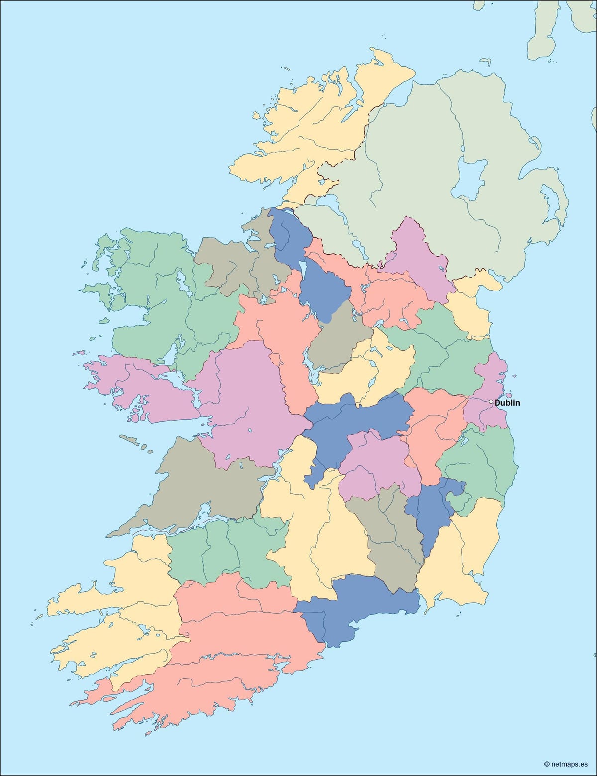 mapa Irlandii mapa wektor 