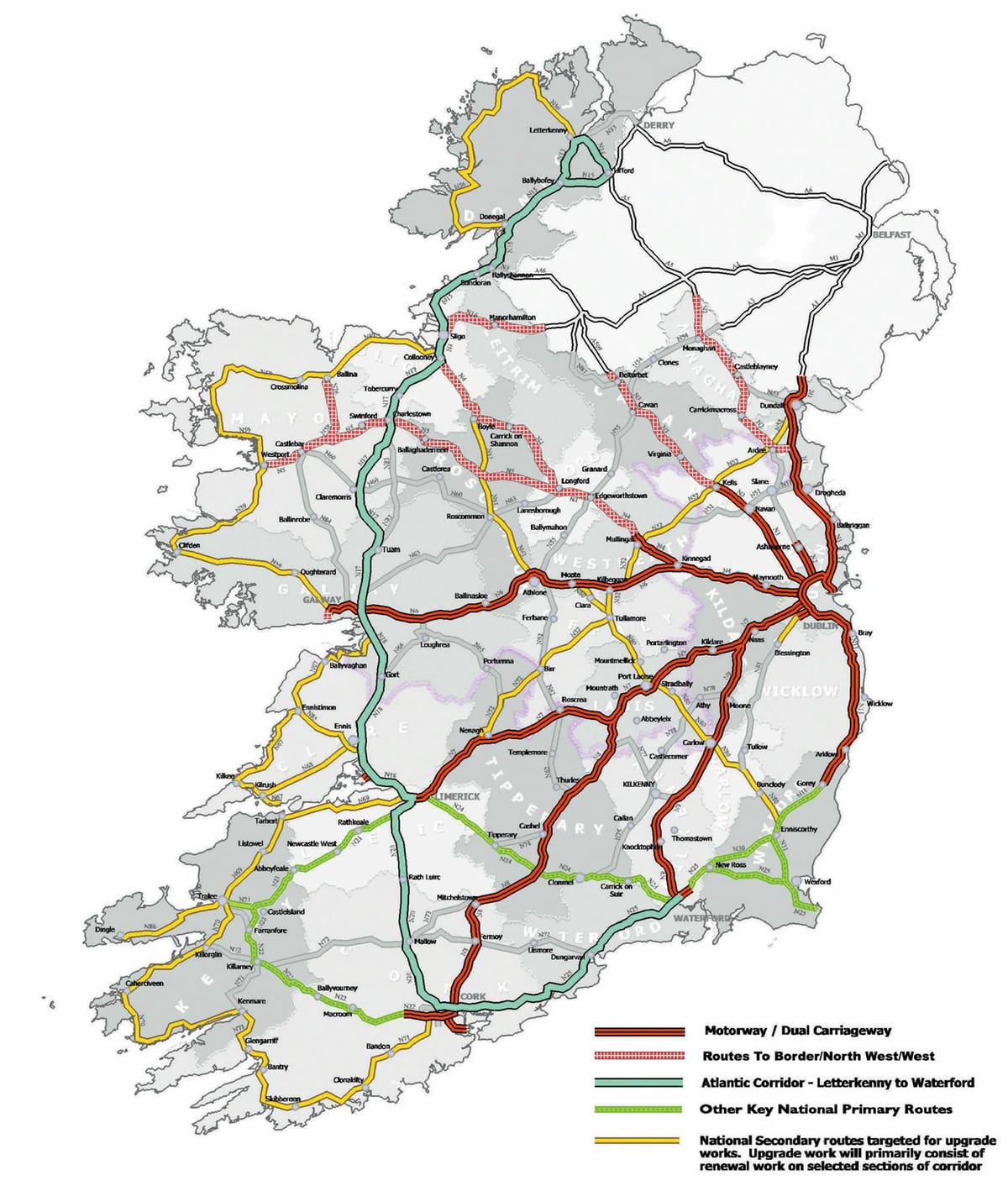 Drogowa mapa Irlandii 2016