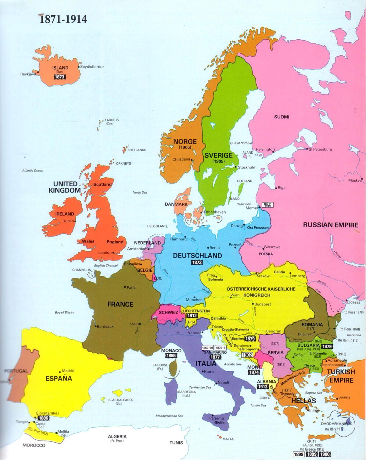 mapa Irlandii i Europie
