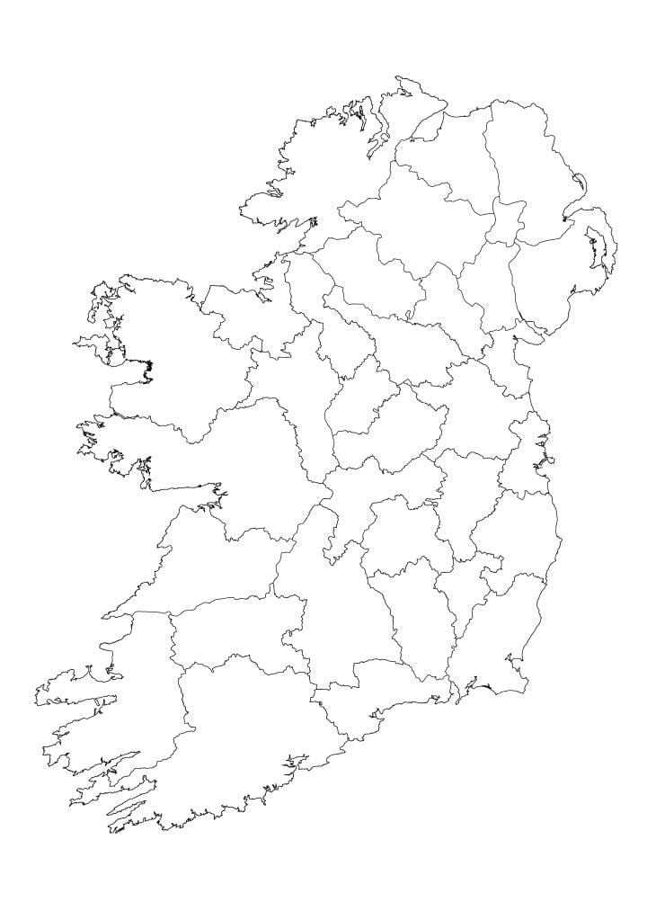 mapa Irlandii obwód