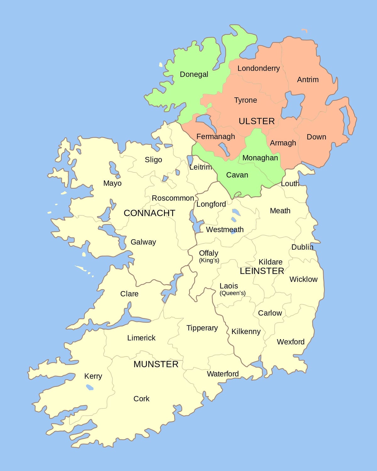 mapa Irlandia zabytki