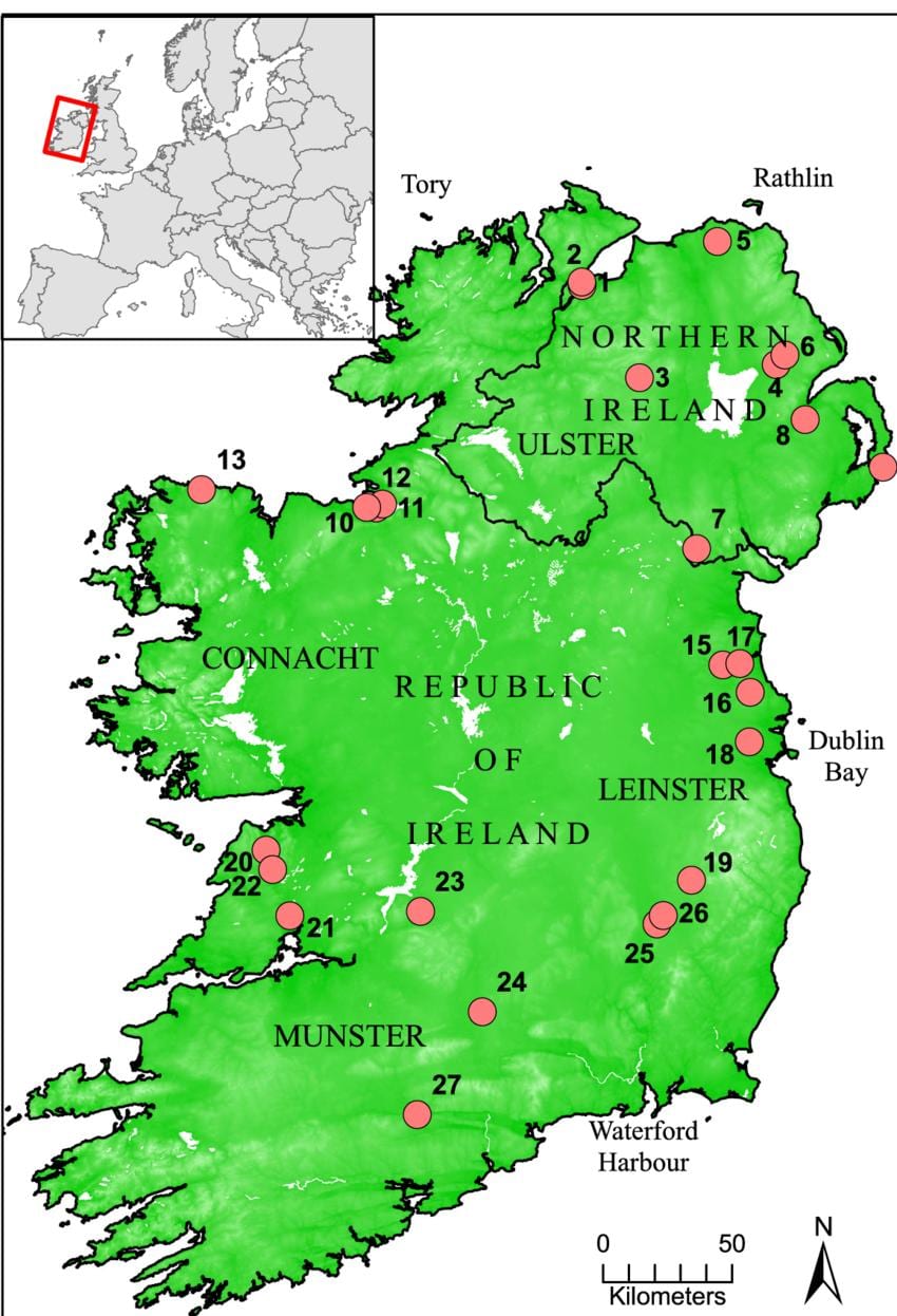 mapa jezior Irlandii