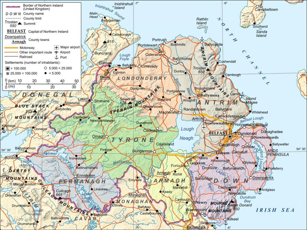 mapa lotnisk w Irlandii Północnej