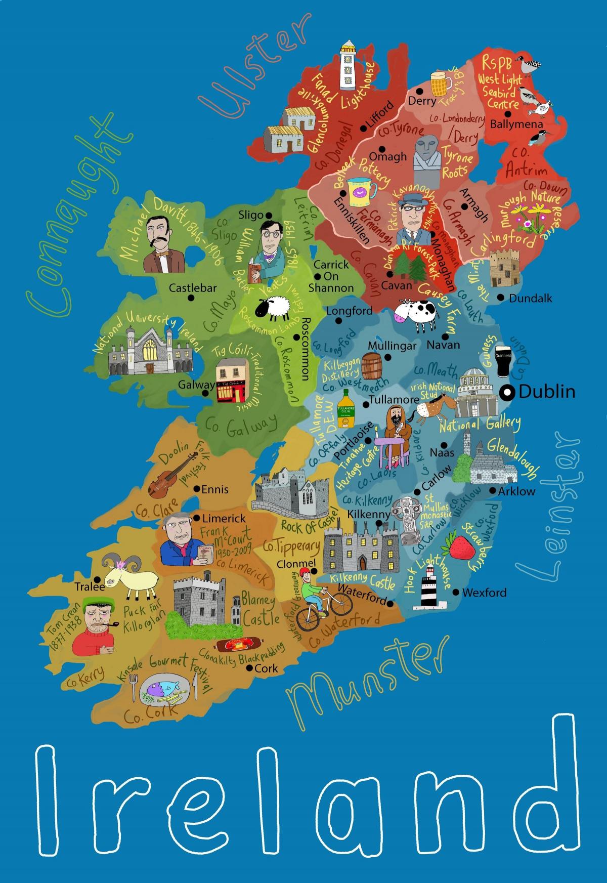 kreskówka mapa Irlandii