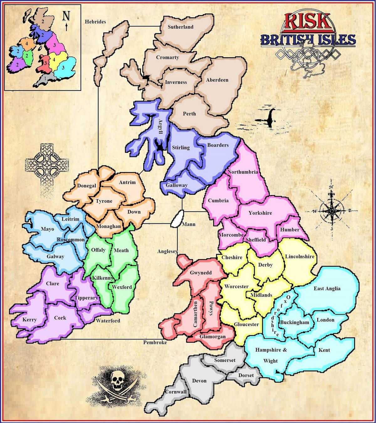 mapa mapa Irlandii gra