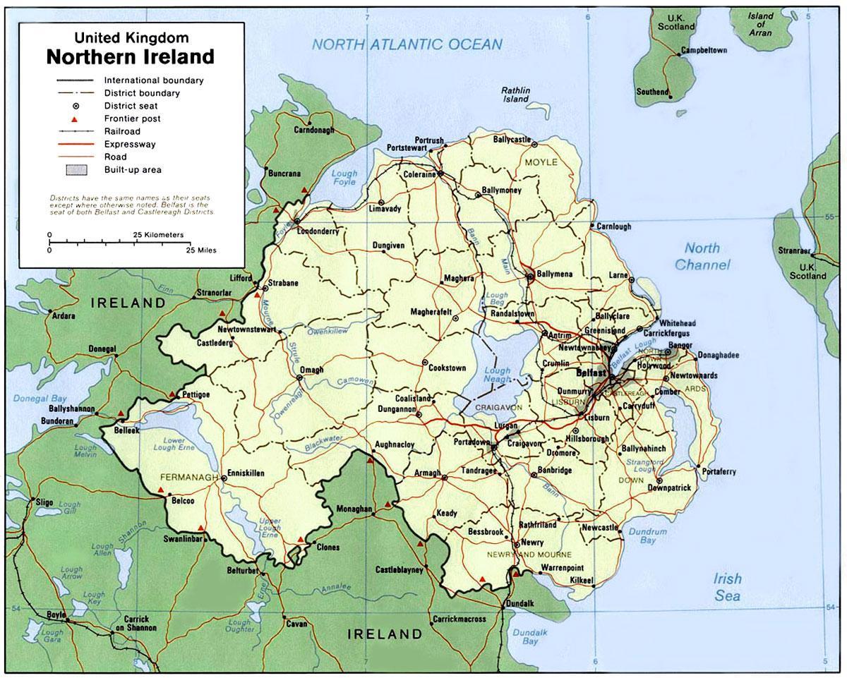 Irlandii północnej mapie