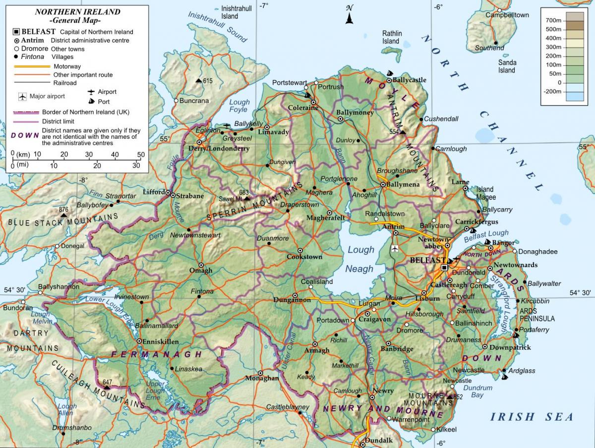 mapa Irlandii Północnej