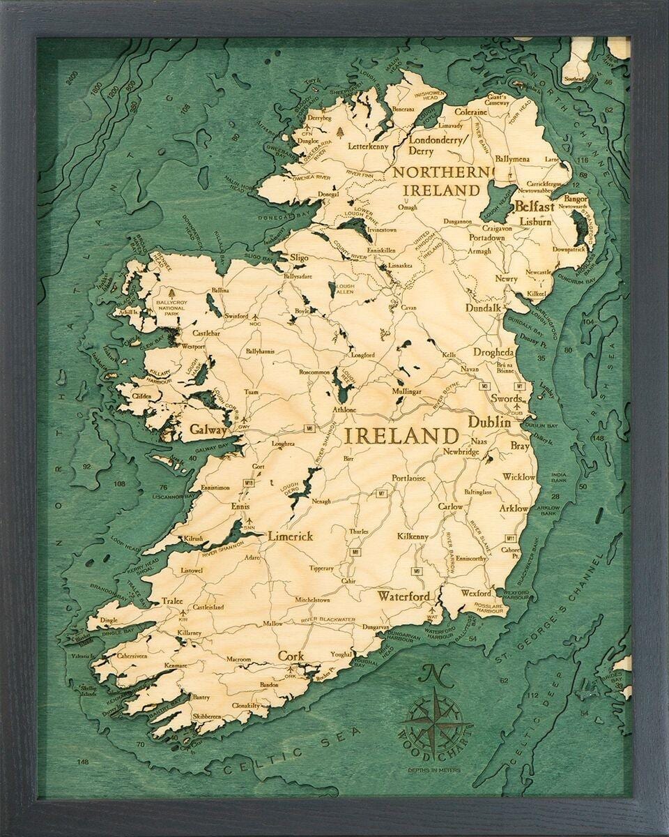 mapa Irlandii mapa art.