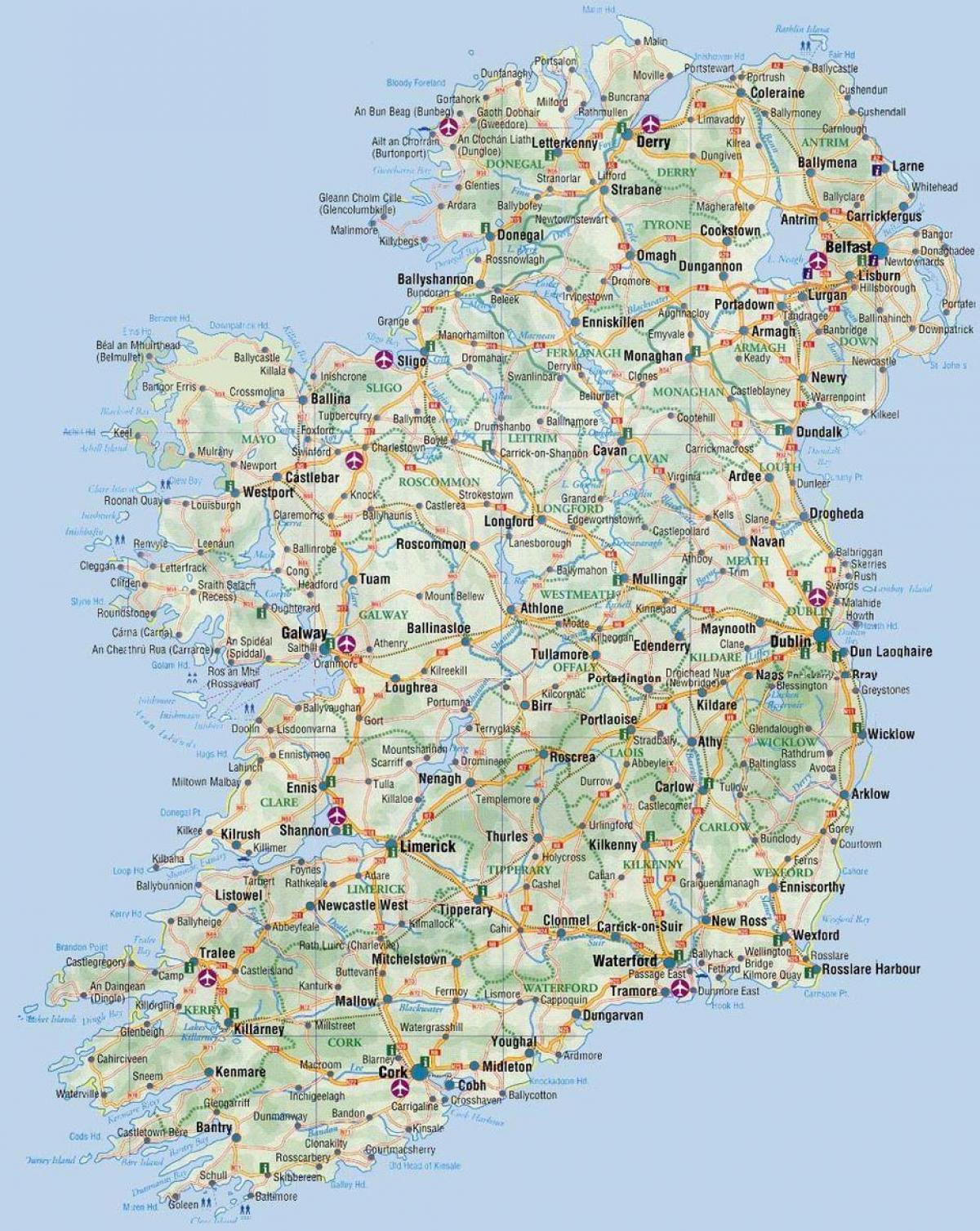 mapa Irlandii