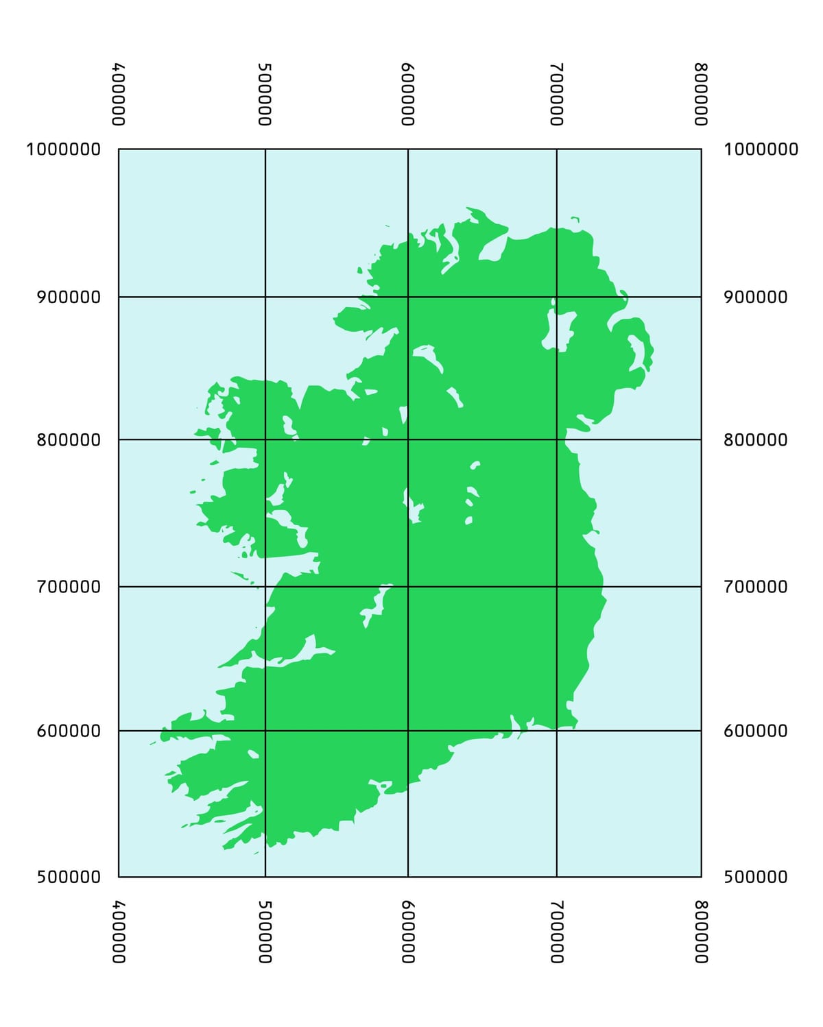 mapa współrzędne Irlandia