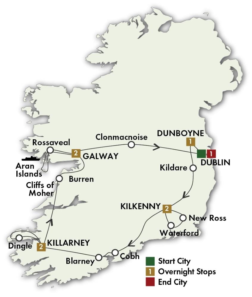 mapa 0C Irlandia