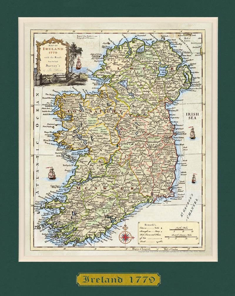 mapa oprawiona mapa Irlandii