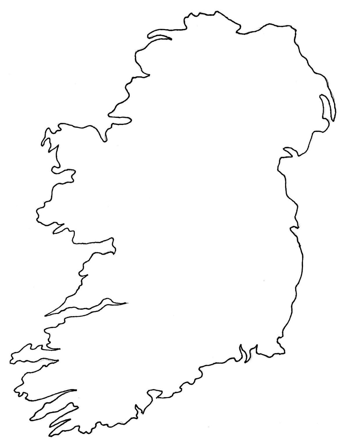 pustą mapę Irlandii