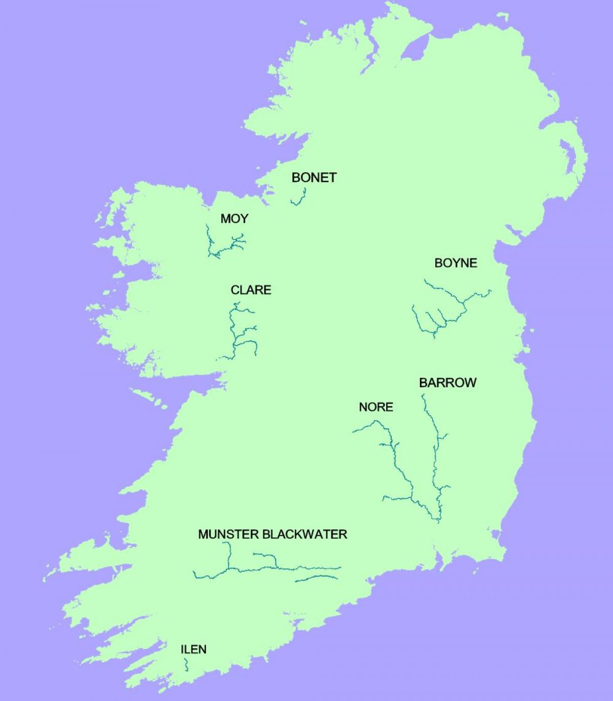 mapa rzeki blackwater rzeka Irlandia