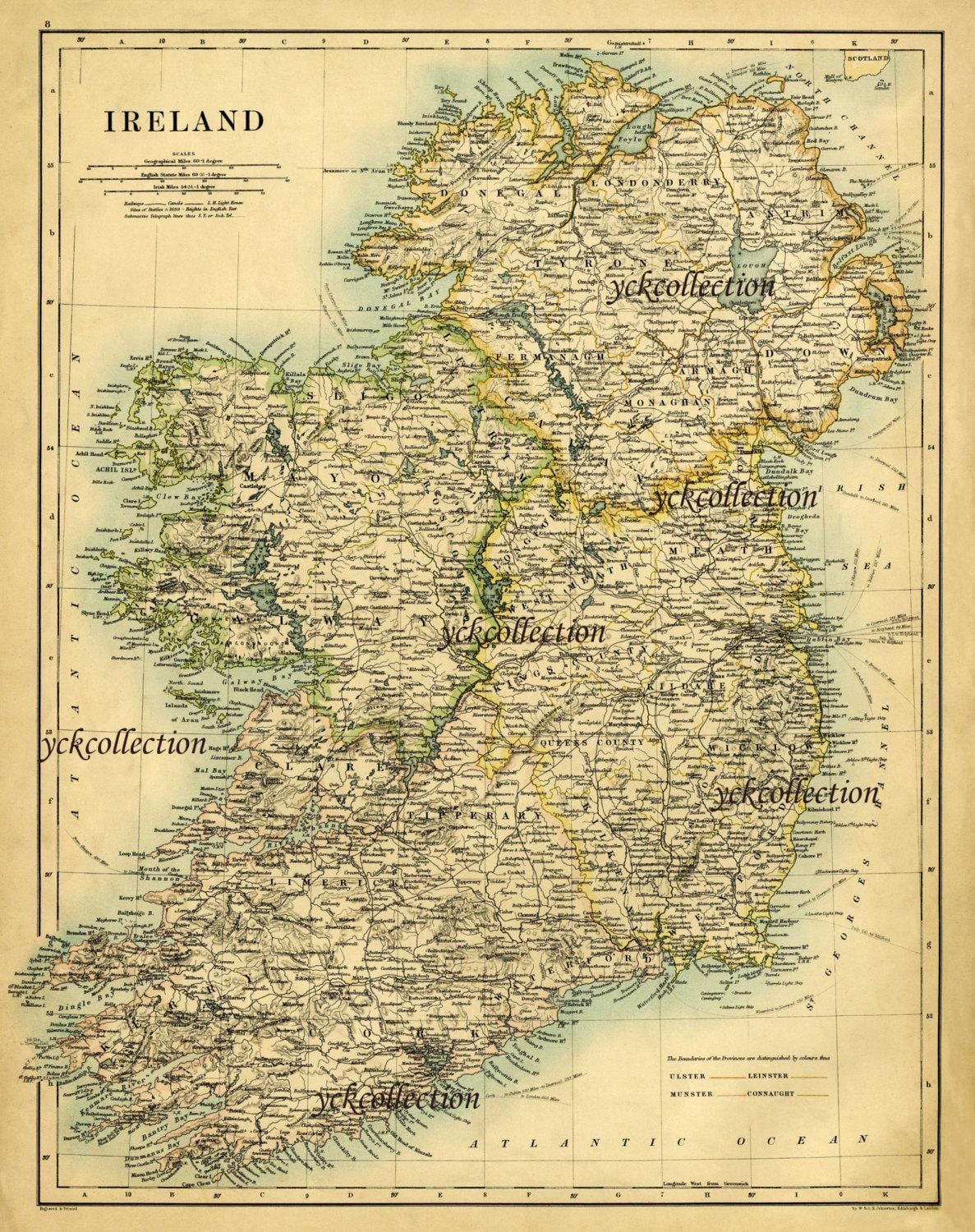 starożytna mapa Irlandii