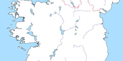 Mapa pusta mapę Irlandii z rzeki