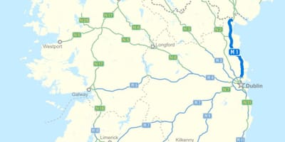 Mapa trasy Irlandia 