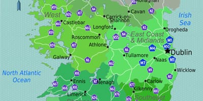 Mapa kolorowa mapa Irlandii