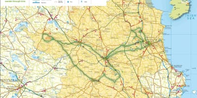 Mapa doliny boyne w Irlandii