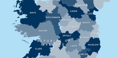 Mapę online mapę Irlandii