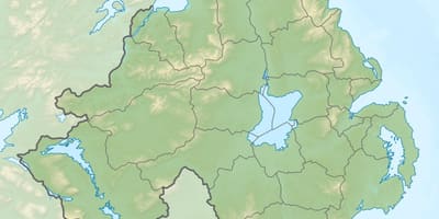 Mapa fizyczna mapa Irlandii Północnej