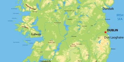 Mapę terenu Irlandii