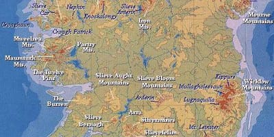 Mapa góry Irlandii 