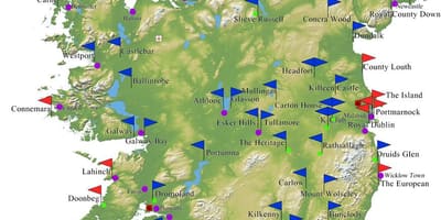 Mapa Irlandii golfowe