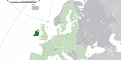 Mapa Irlandii na mapie świata