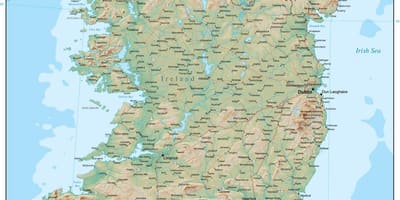 Mapa Irlandii terenu 