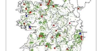Mapa Irlandii lasu