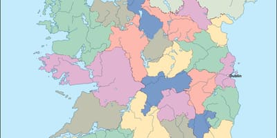Mapa Irlandii mapa wektor 