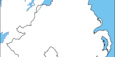 Pusta mapa Irlandii Północnej