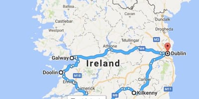 Mapa Irlandii planowanie podróży