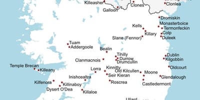 Irlandia zabytki mapa