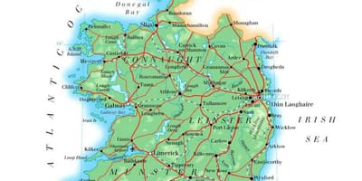 Mapa Irlandii wysokości 