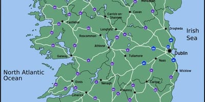 Mapa rządzi mapie Irlandii odległość