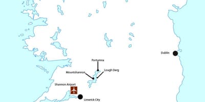 Mapa lotnisko Shannon, Irlandia