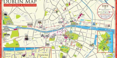Mapa Dublin Irlandia zabytki