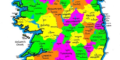 Mapa Irlandii dla szkół podstawowych