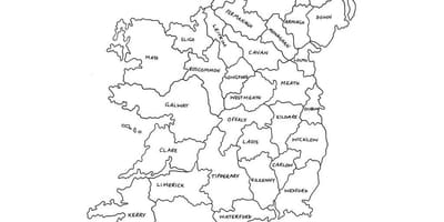 Mapa kontur mapy Irlandii