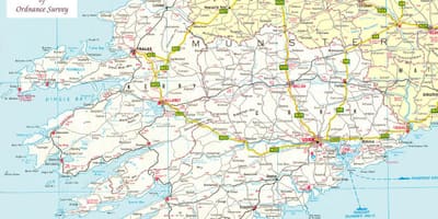 Mapa mapa północno-zachodniej Irlandii