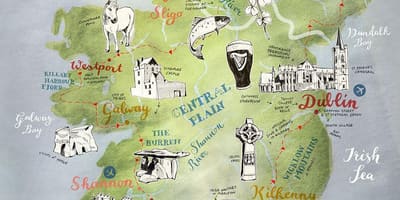 Mapa mapa Irlandii plakat