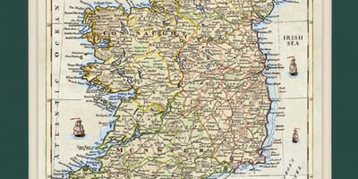 Mapa oprawiona mapa Irlandii