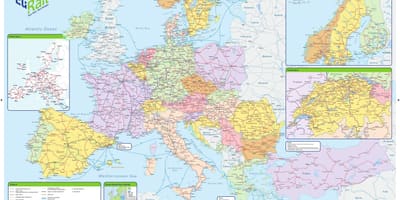Mapa podróży eurail Irlandia