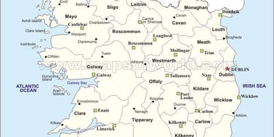 Mapa polityczna mapa Irlandii